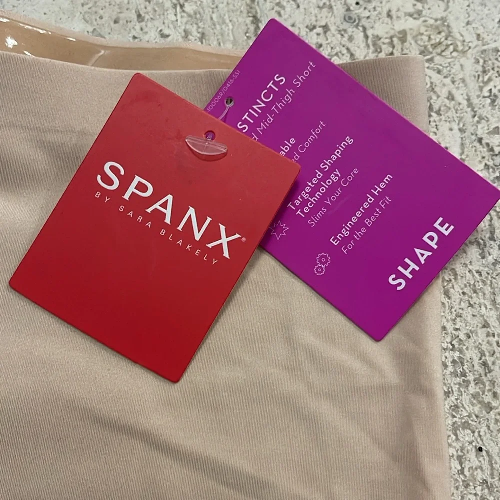 SPANX Thinstincts® High Waist Mid-Thigh Shorts in Soft Nude Sz XL Closes Gasset. - Picture 7 of 17